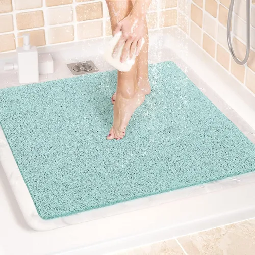 Miniatura 74 de LuxStep - Tapete de ducha, de 24 x 36 pulgadas, tapete de baño antideslizante con drenaje, tapete de baño de cloruro de polivinilo, de secado Gris