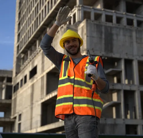 Miniatura 2 de Dazonity Chaleco de seguridad con múltiples bolsillos, 2 piezas, reflectante y de alta visibilidad para el trabajo, construcción, estacionamiento