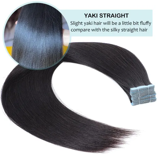 Miniatura 5 de HUA 40 extensiones de cabello humano con cinta, extensiones de cabello humano ondulado invisible, extensiones de cabello humano real con cinta