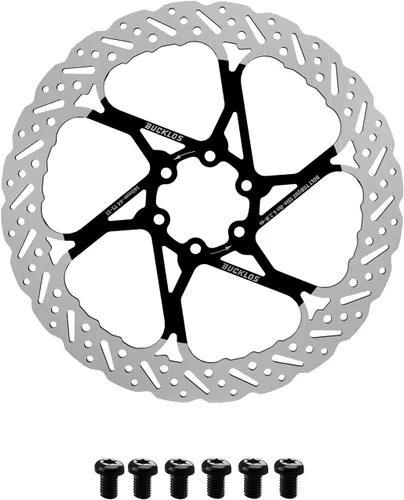 Miniatura 31 de BUCKLOS - Rotor de freno de disco MTB de 140 mm, 160 mm, 180 mm, 203 mm con 6 pernos, rotores de freno de bicicleta de acero inoxidable con Plateado