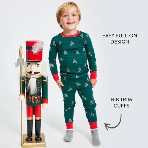 Miniatura 2 de HonestBaby Holiday 2-Piece Pajamas Sleepwear PJs 100% Organic Cotton for Baby, Toddler, Kids