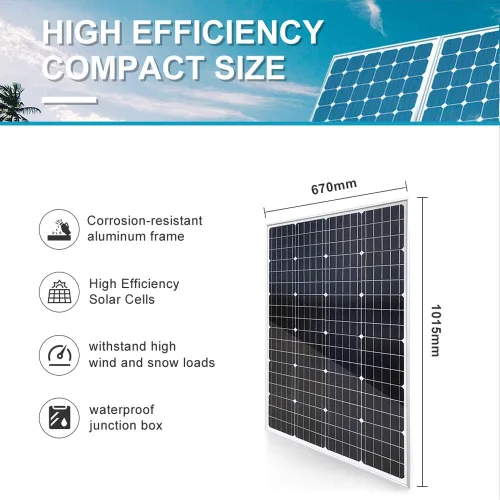 Miniatura 7 de Kit de sistema solar para el hogar de 480 W con 4 paneles solares monocristalinos de 120 W y 1000 W MPPT Solar Grid Tie Power Inverter
