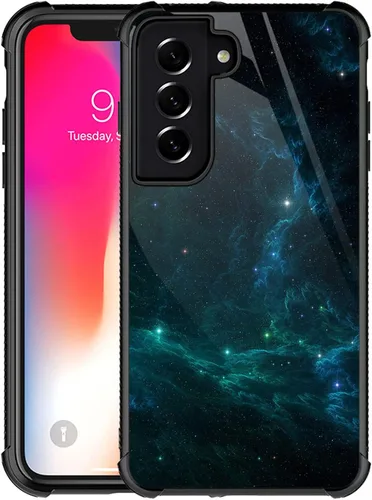 CARLOCA Funda compatible con Samsung Galaxy S22 Plus, increíble diseño de patrón de luz espacial nebulosa para niñas y niños, a prueba de golpes,
