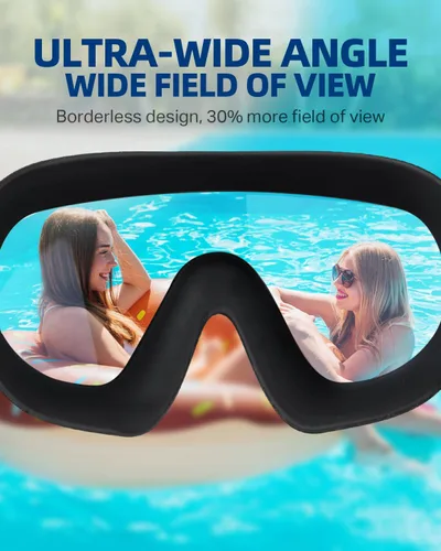 Miniatura 2 de Swim Goggles 2 Pack, Anti Fog&UV Rimless Wide View Gradient Swimming Goggles for Adult, No Leak for Men Women Beach Galjanoplastia azul y chapado