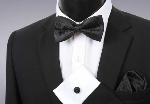 Miniatura 5 de Alizeal Mens Classic Paisley Bow Tie Hanky and Cufflinks Set