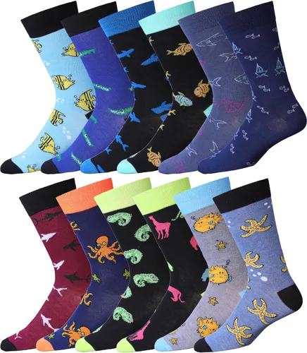 Miniatura 7 de JAMES FIALLO Calcetines de vestir para hombre, calcetines de vestir para hombre, estilo casual, coloridos, divertidos, novedosos, a la moda, paquete