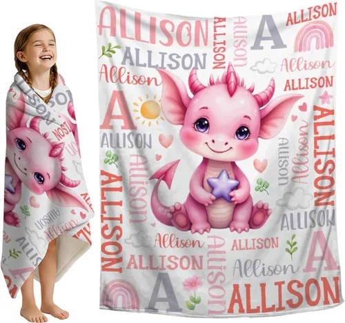 Miniatura 18 de Manta de bebé personalizada de conejo, regalos personalizados de conejito para niños y niñas, ultra suave, afelpada, acogedora y transpirable, manta