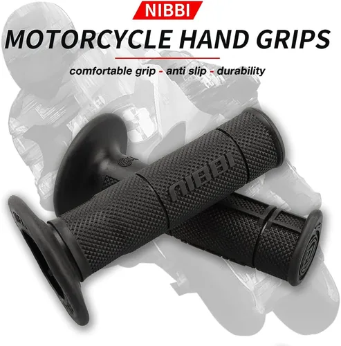 Miniatura 2 de NIBBI Empuñaduras de mano para motocicleta, 7/8 pulgadas, 0.866 in, 0.945 in, empuñaduras universales para manillar de motocicleta, acelerador Negro