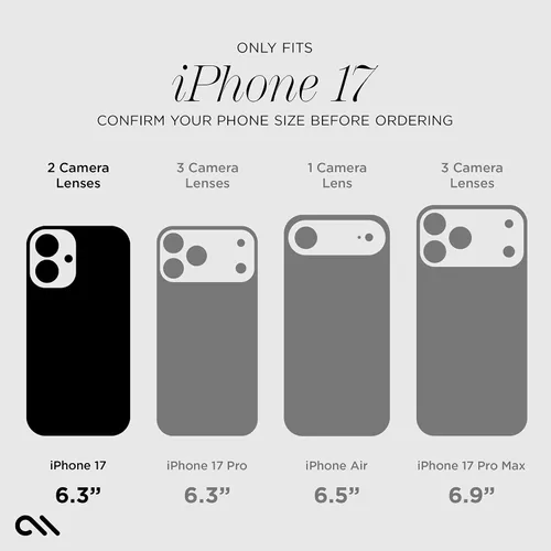 Miniatura 2 de Case-Mate Protector de lente de cámara con anillos negros de aluminio para iPhone 17, doble vidrio templado, antiarañazos, visión Ultra HD con toma