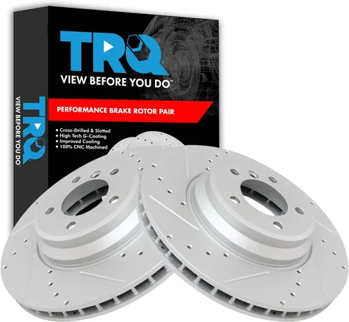 Miniatura 34 de TRQ Juego de rotores de freno de rendimiento trasero con revestimiento G premium compatible con Mazda 6 2014-2021