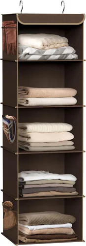 Miniatura 9 de Simple Houseware - Organizador colgante para clóset de 6 estantes, Rosa