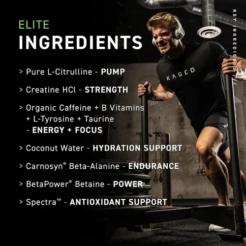 Miniatura 3 de Kaged Muscle - Suplemento en polvo preentrenamiento, preentreno para hombres y mujeres, ofrece energía intensa, enfoque y pumps musculares