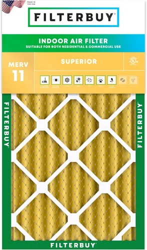 Miniatura 14 de Filterbuy Filtro de aire 8x14x1 pulgadas MERV 11 Defensa Superior contra Mascotas y Alergias (Paquete de 1), Filtros de Repuesto Electrostáticos