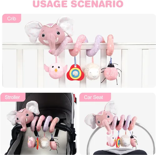 Miniatura 5 de Jollybaby Juguetes para Cuna, Cochecito y Asiento de Auto para Bebé de 0-3-6-9-12 Meses, Juguetes Sensoriales Colgantes para Tiempo Boca Abajo