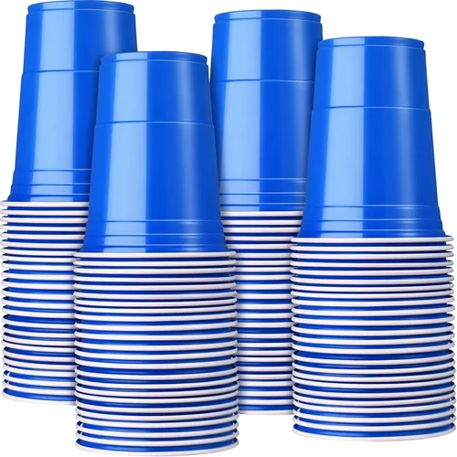 Miniatura 13 de Mimorou - Paquete de 200 vasos de plástico de 16 onzas desechables para fiestas, graduaciones, bodas, apilables, resistentes para barbacoa, Rojo