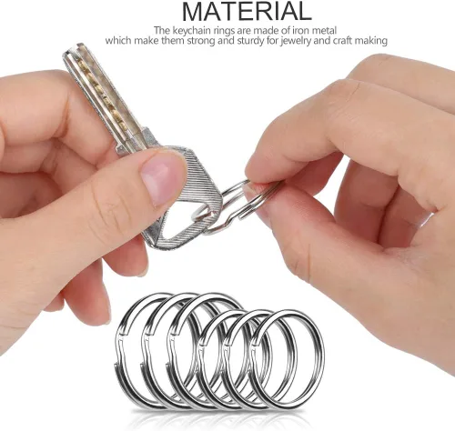 Miniatura 3 de FANDAMEI 200 llaveros divididos a granel para llaveros y manualidades (0.984 in/0.98 pulgadas, 100 unidades, 1.102 in/1.1 pulgadas, 100 unidades)