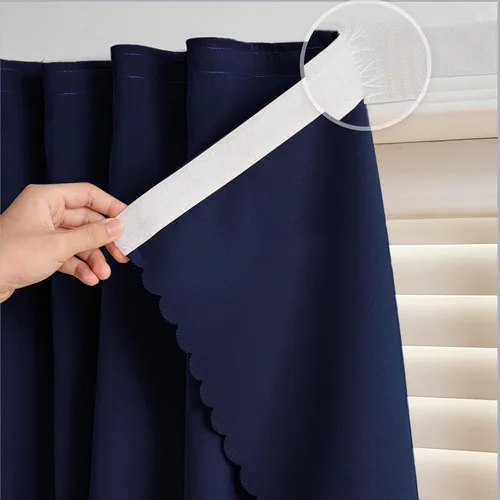 Miniatura 30 de Cortinas autoadhesivas, sin taladrar, sin varilla, cortinas opacas fáciles de instalar para persianas de ventana, dormitorio