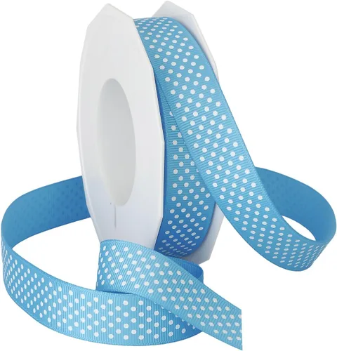 Miniatura 13 de Morex Ribbon Swiss Dot - Cinta de grogrén de poliéster, carrete de 3/8 pulgadas por 20 yardas, aguamarina