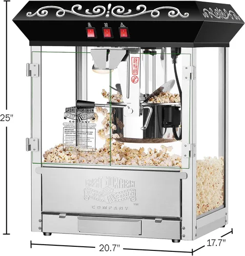 Miniatura 2 de Máquina para palomitas de maíz perfectas Great Northern de 10 oz, hace 12 cuartos de galón, Negro