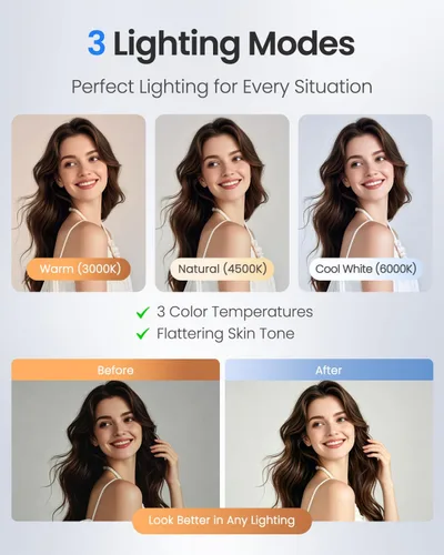 Miniatura 3 de UBeesize Trípode magnético para selfie stick con luz regulable y control remoto recargable, soporte de trípode portátil de viaje para teléfonos