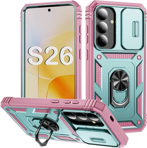 Miniatura 84 de PASNEW Funda para Samsung Galaxy S22 Ultra 5G, cubierta de cámara deslizante y soporte de dedo de metal giratorio de 360°, militar, resistente, a