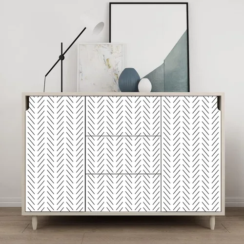 Miniatura 8 de Erfoni Papel tapiz de despegar y pegar en blanco y negro, papel de contacto geométrico moderno, papel de contacto negro, extraíble, a rayas