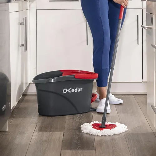 Miniatura 10 de O-Cedar - Sistema de limpieza de pisos, trapeador giratorio de escurrido fácil de microfibra y cubeta