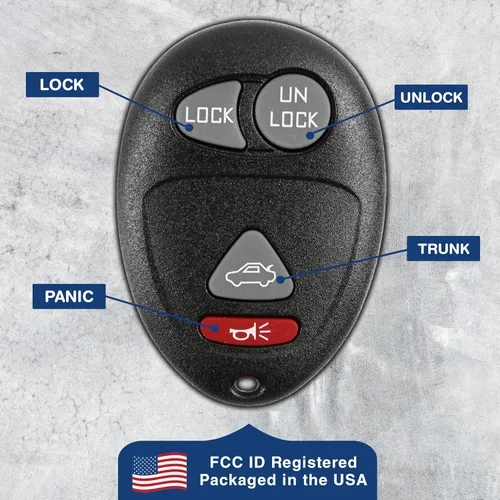 Miniatura 6 de Llave control remoto de repuesto KeylessOption, de 4 botones, para acceso sin llave, Negro