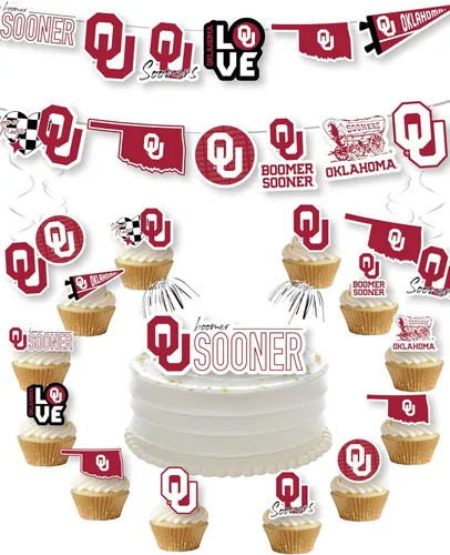 Miniatura 33 de Suministros de fiesta de la Universidad de Alabama para fútbol de Bama, regalo de cumpleaños Roll Tide, pancarta de fiesta de graduación de UA