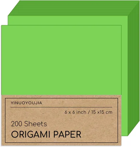 Miniatura 17 de 200 hojas de papel de origami azul claro, color de doble cara de 6 x 6 pulgadas, kit para niños, kit de papel de color, regalos para principiantes