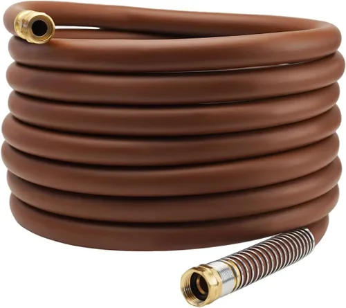 Miniatura 43 de Guitrees Leader Manguera de jardín de 15 pies x 5/8 pulgadas, manguera de agua corta resistente, accesorios macho a hembra, trenzado de cinco capas