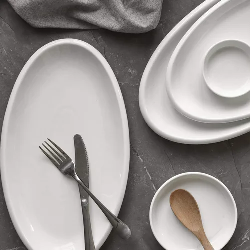 Miniatura 6 de DOWAN Platos de servir de 14 pulgadas para entretenimiento, platos blancos ovalados, bandejas y platos para servir para fiestas, aptos para horno
