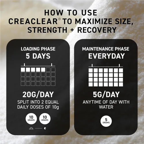 Miniatura 7 de Kaged CreaClear Creatine Monohydrate Powder Mezcla transparente y se disuelve completamente, sin grano Creatina micronizada premium para fuerza