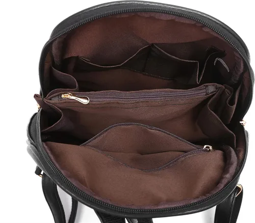 Miniatura 10 de Nevenka mochila informal estilo cartera de imitación cuero con cierre para mujer