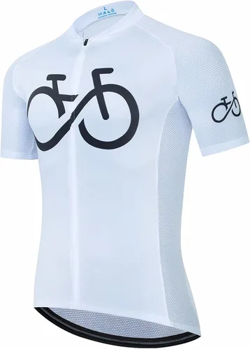 Bicicleta de manga corta para hombre, traje de ciclismo MTB transpirable de secado rápido, color negro, manga corta, Negro