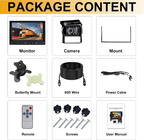 Miniatura 8 de Cámara de respaldo para caravana, HD 1080P cámara trasera con cámara de respaldo con monitor de 7 pulgadas para caravana, camión, remolque