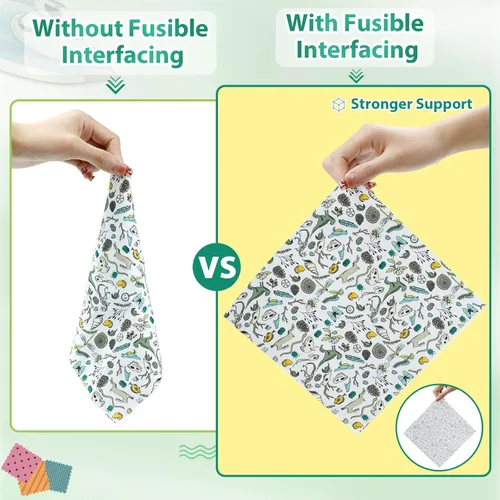 Miniatura 5 de PLANTIONAL Entretela Fusible de Algodón Tejido para Planchar, 16.1 pulgadas X 10 yardas, Blanco, Peso Medio, 100% Algodón, Tela de Entretela de Una