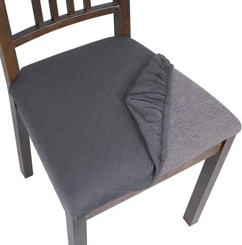 Miniatura 19 de SearchI Fundas de Asiento para Sillas de Comedor Elásticas con Estampado Juego de 6 Fundas de Asiento de Silla, Protector de Cojín de Silla Tapizada