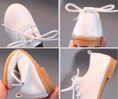 Miniatura 4 de Zapatos planos estilo británico con cordones para niños pequeños y niñas pequeñas