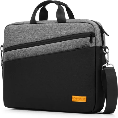 Miniatura 10 de bagasin Bolsa de hombro para computadora portátil de 15, 15.6 y 16 pulgadas, maletín de tela repelente al agua, ligero toploader, casual de negocios