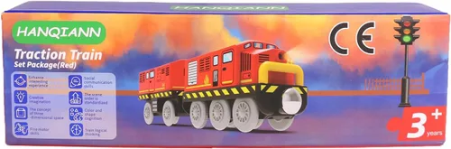 Miniatura 7 de Juguete de tren de locomotora a batería para pista de madera, camión de bomberos motorizado con luz y sonido, ajuste para tren Brio, regalo