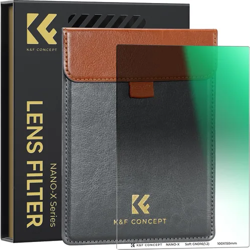 K&F CONCEPT 3.937x5.906 in Soft GND16 (4 Stop) 28 multicapa revestido suave graduado filtro de densidad neutra impermeable/resistente a los arañazos