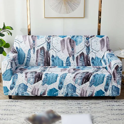 Miniatura 3 de MBROS Funda de sofá de alta elasticidad para sofá de 3 cojines, funda de sofá estampada de poliéster y elastano, protector de muebles para sala de G