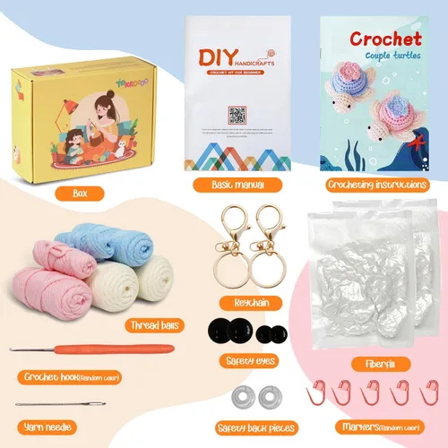 Miniatura 7 de TAKADODO Kit de ganchillo para principiantes - Kits de aprendizaje de ganchillo para adultos principiantes con tutoriales en video paso a paso