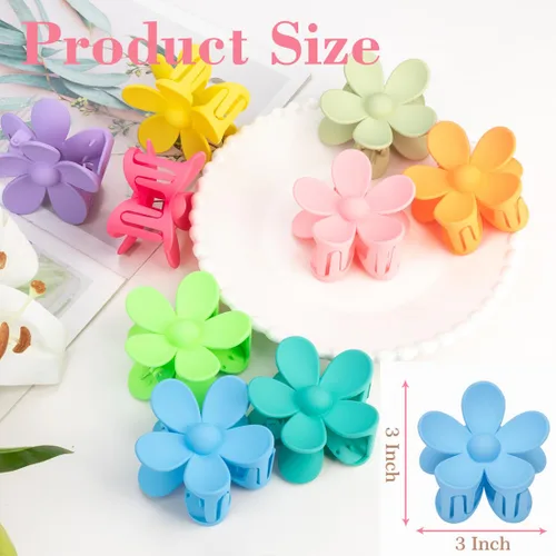 Miniatura 2 de Pinzas para el cabello de flores para mujer, 9 pinzas mate con agarre fuerte para cabello grueso y fino, antideslizantes, 9 estilos