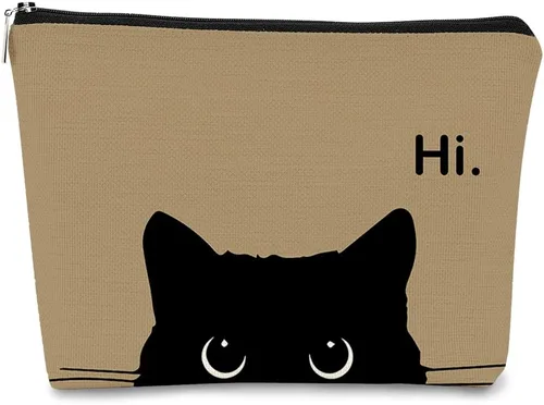 Miniatura 20 de Regalos de Gatos - Pequeña bolsa de maquillaje, bolsa de cosméticos para amantes de los gatos, bolsa de maquillaje para adolescentes y mujeres, cat 1