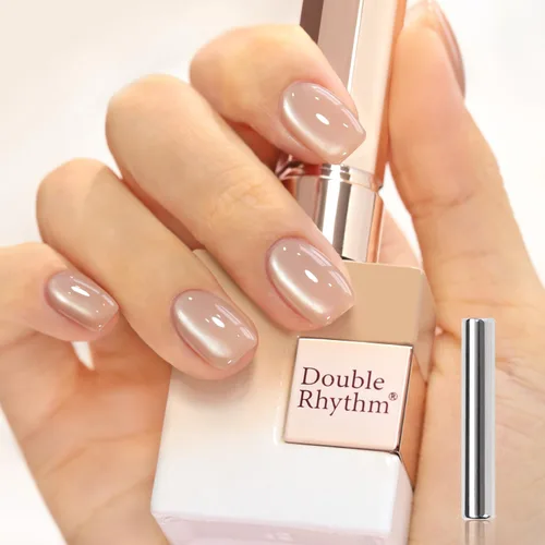 Miniatura 66 de Double Rhythm Esmalte de gel Jelly Glass de ojo de gato con imán, 0.5 onzas líquidas, brillo holográfico, brillante, translúcido