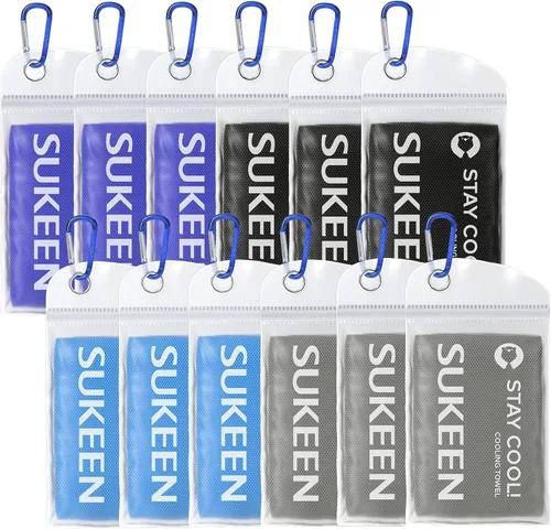 Miniatura 14 de Sukeen Paquete de 8 toallas de enfriamiento (40 x 12 pulgadas), envolturas refrescantes para el cuello, toalla de hielo para climas cálidos, toalla