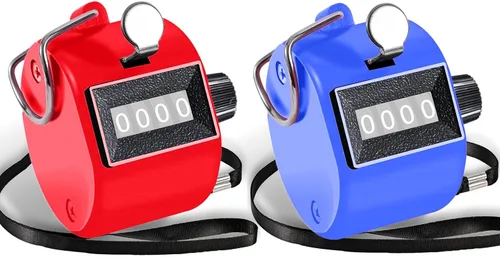 Miniatura 8 de TESEAS Clicker Counter - Contador manual de mano, contador de 4 dígitos, paquete de 2 contadores mecánicos de mano, clickers para pitch, umpire