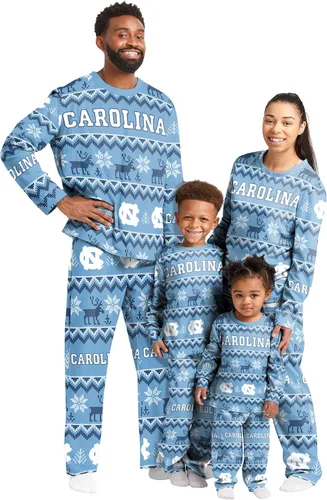 Miniatura 24 de FOCO NCAA para mujeres - Conjunto de pijamas familiares navideños a juego con patrón feo del equipo universitario de la NCAA Patrón feo navideño